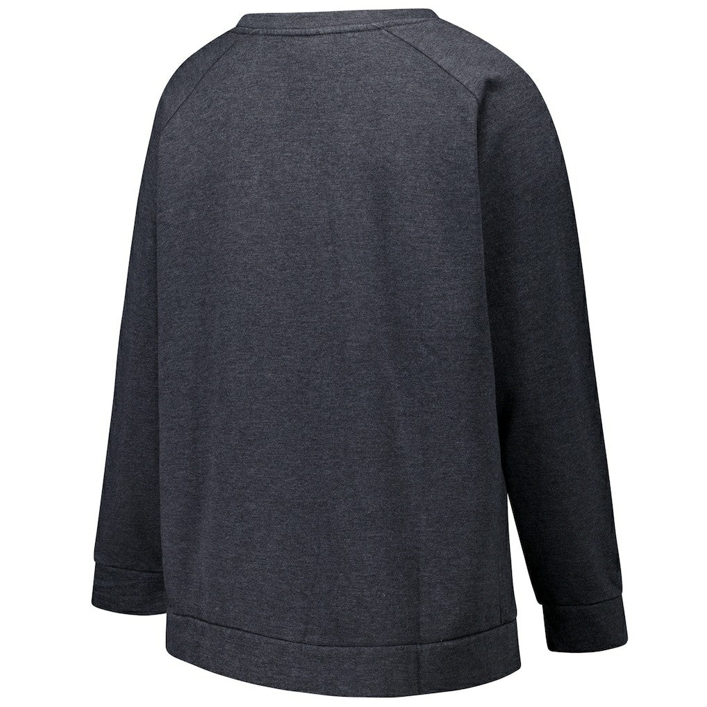 Las Vegas Raiders Profile Women's Plus Size Acid Wash Raglan Sweatshirt - Charcoal outlet