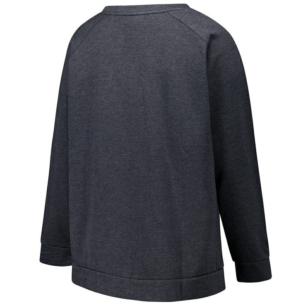 Las Vegas Raiders Profile Women's Plus Size Acid Wash Raglan Sweatshirt - Charcoal outlet