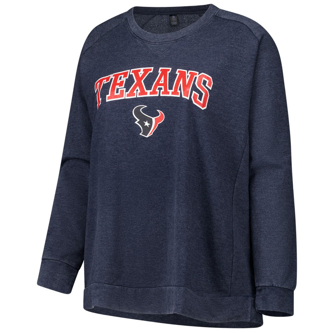 Houston Texans Profile Women's Plus Size Acid Wash Raglan Sweatshirt - Navy sale