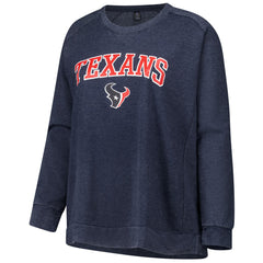 Houston Texans Profile Women's Plus Size Acid Wash Raglan Sweatshirt - Navy sale