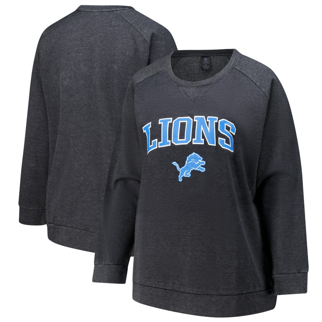 Detroit Lions Profile Women's Plus Size Acid Wash Raglan Sweatshirt - Charcoal cheap