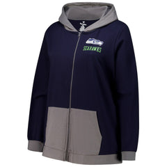 Seattle Seahawks Women's Hit It Full-Zip Hoodie - College Navy on sale