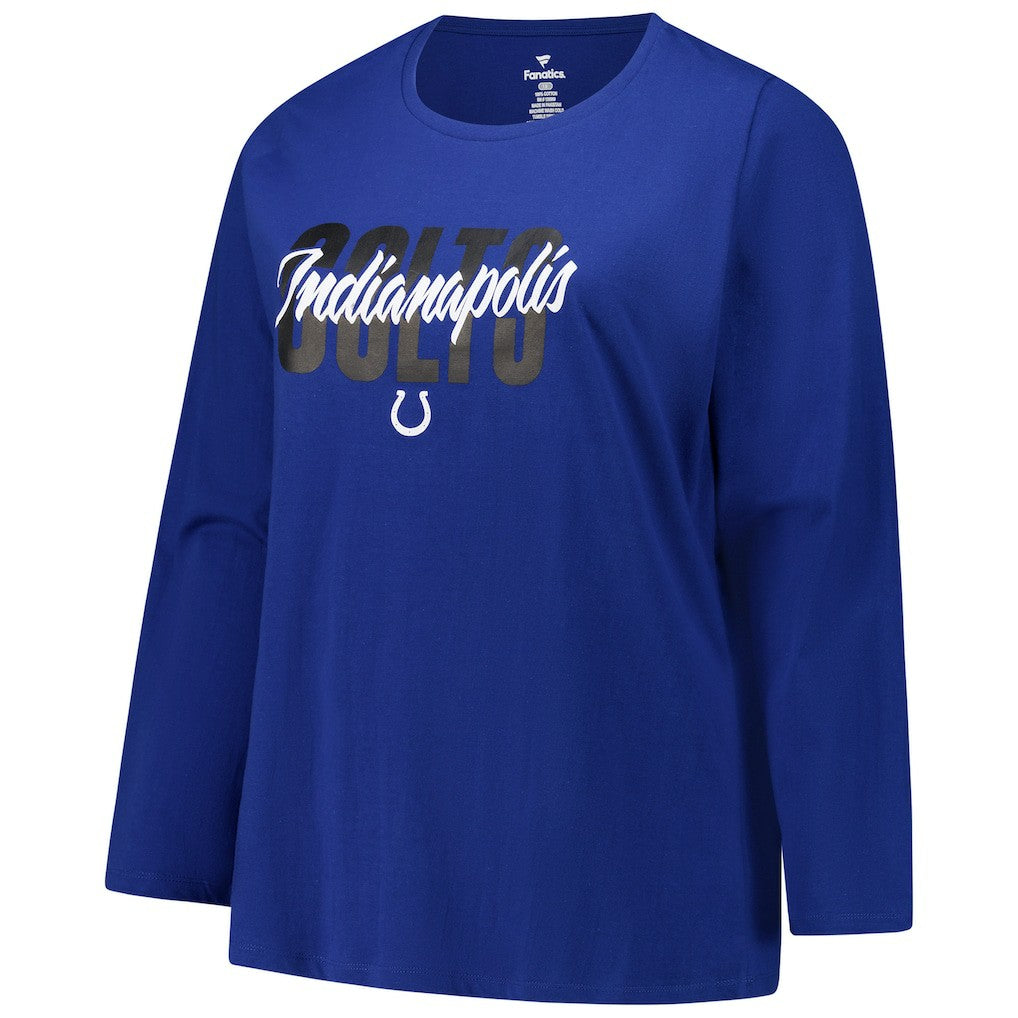 Indianapolis Colts Women's Long Sleeve Scoop Neck T-Shirt - Royal for sale