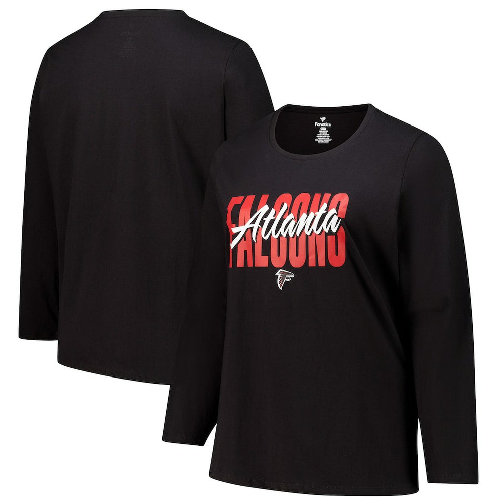 Atlanta Falcons Women's Long Sleeve Scoop Neck T-Shirt - Black on sale