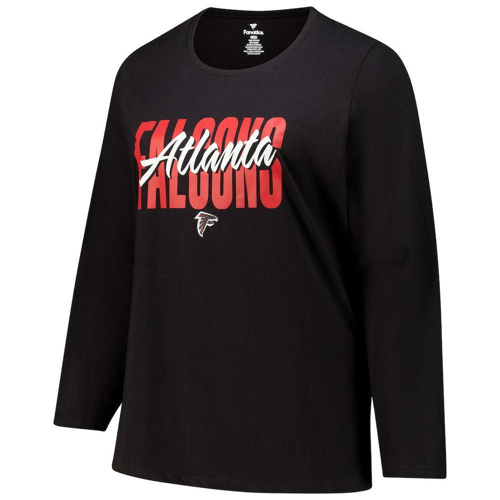 Atlanta Falcons Women's Long Sleeve Scoop Neck T-Shirt - Black on sale