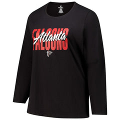 Atlanta Falcons Women's Long Sleeve Scoop Neck T-Shirt - Black on sale