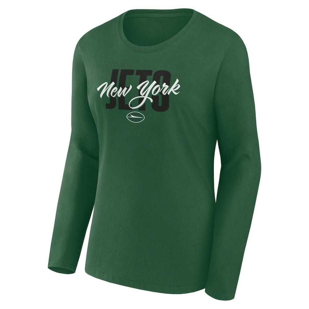 New York Jets Women's Long Sleeve Scoop Neck T-Shirt - Green outlet