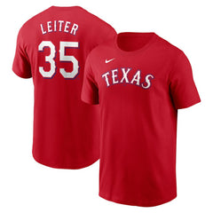Jack Leiter Texas Rangers Fuse Name & Number T-Shirt - Red | Nike