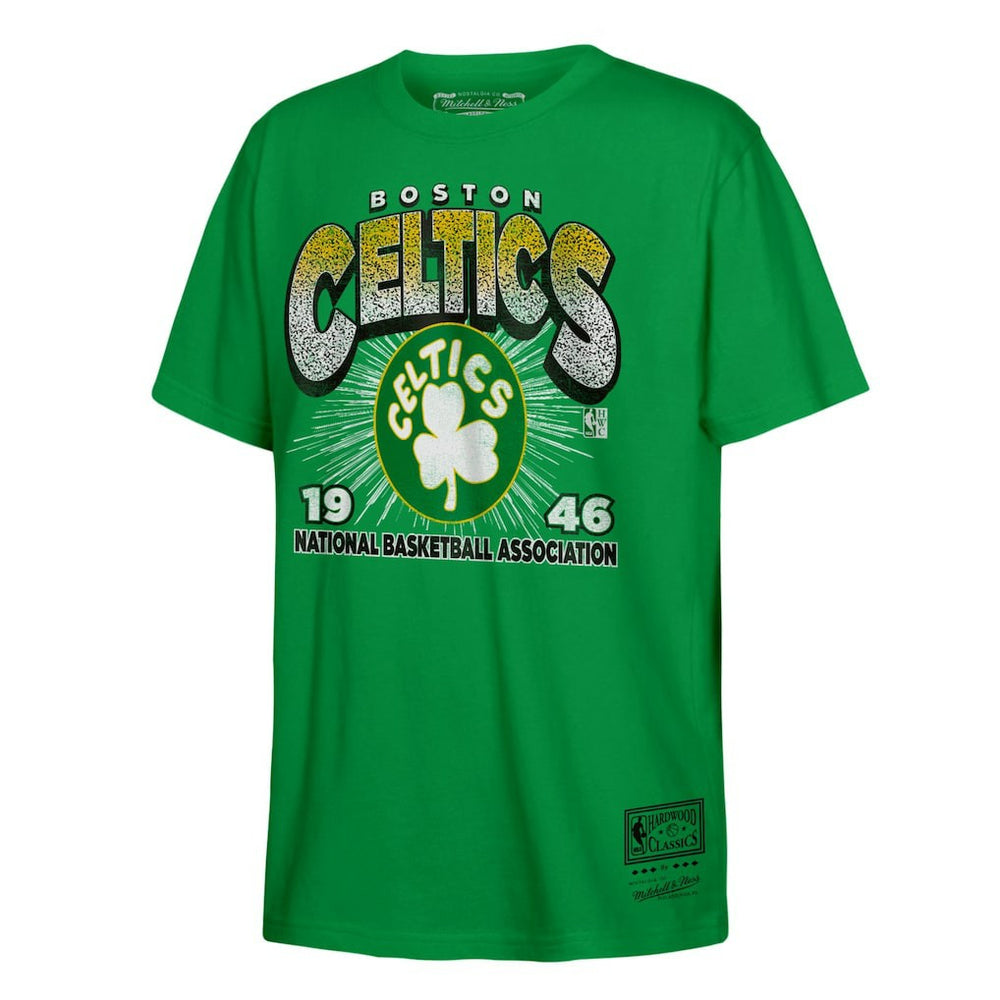 Boston Celtics Hardwood Classics Vintage Hoopster T-Shirt - Kelly Green | Mitchell & Ness online