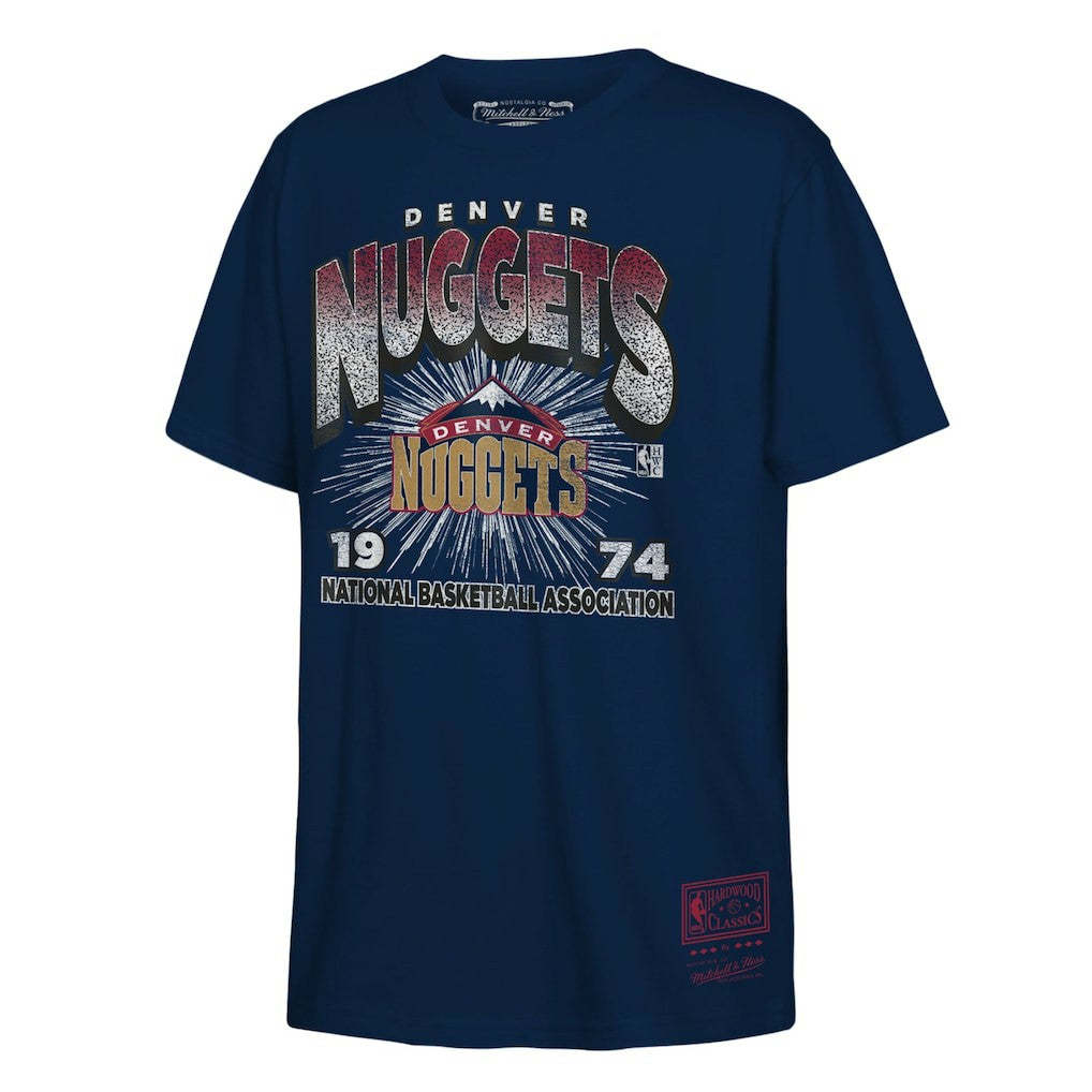 Denver Nuggets Hardwood Classics Vintage Hoopster T-Shirt sale - Navy | Mitchell & Ness outlet