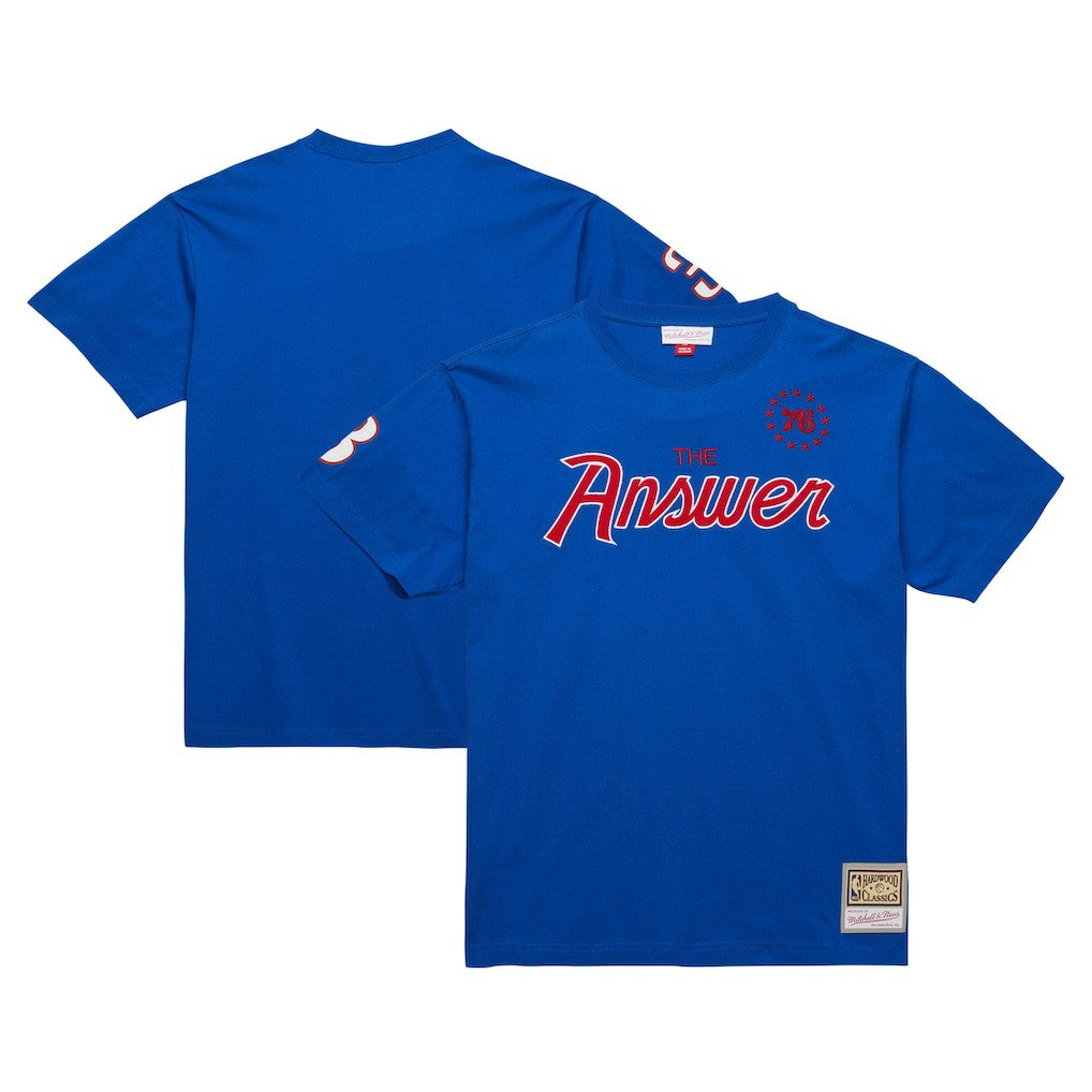 Allen Iverson Philadelphia 76ers Premium Nickname T-Shirt - Royal | Mitchell & Ness sale