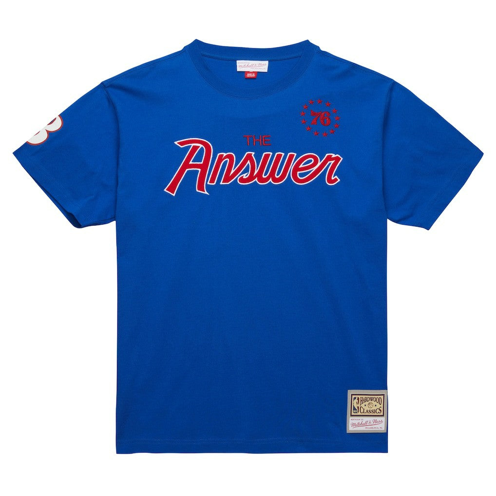 Allen Iverson Philadelphia 76ers Premium Nickname T-Shirt - Royal | Mitchell & Ness sale