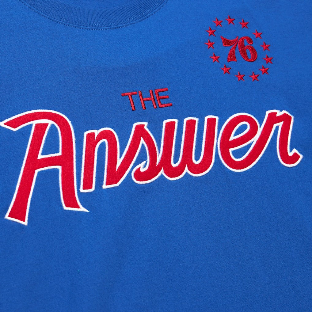 Allen Iverson Philadelphia 76ers Premium Nickname T-Shirt - Royal | Mitchell & Ness sale