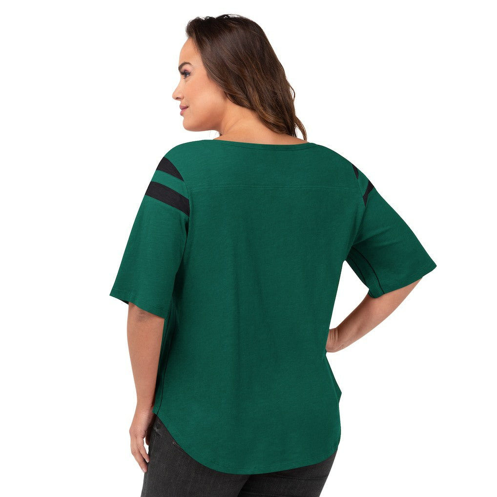 New York Jets G-III 4Her by Carl Banks Women's Plus Size Linebacker T-Shirt - Green online