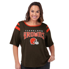 Cleveland Browns G-III 4Her by Carl Banks Women's Plus Size Linebacker T-Shirt - Brown sale