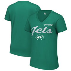 New York Jets G-III 4Her by Carl Banks Women's Post Season V-Neck T-Shirt - Green on sale