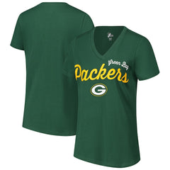 Green Bay Packers G-III 4Her by Carl Banks Women's Post Season V-Neck T-Shirt - Green sale