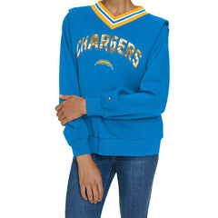 Los Angeles Chargers Tommy Hilfiger Women's Alice V-Neck Pullover Sweatshirt - Powder Blue outlet