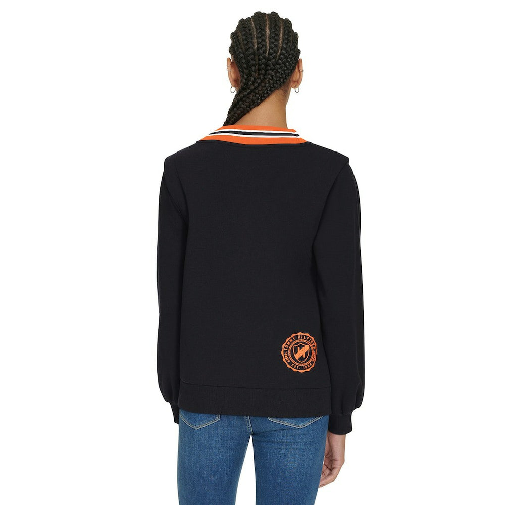 Cincinnati Bengals Tommy Hilfiger Women's Alice V-Neck Pullover Sweatshirt - Black online
