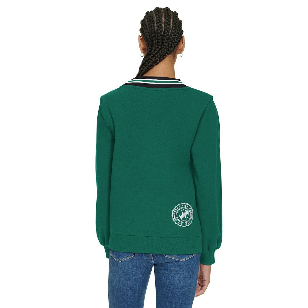 New York Jets Tommy Hilfiger Women's Alice V-Neck Pullover Sweatshirt - Green discount