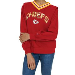 Kansas City Chiefs Tommy Hilfiger Women's Alice V-Neck Pullover Sweatshirt - Red online