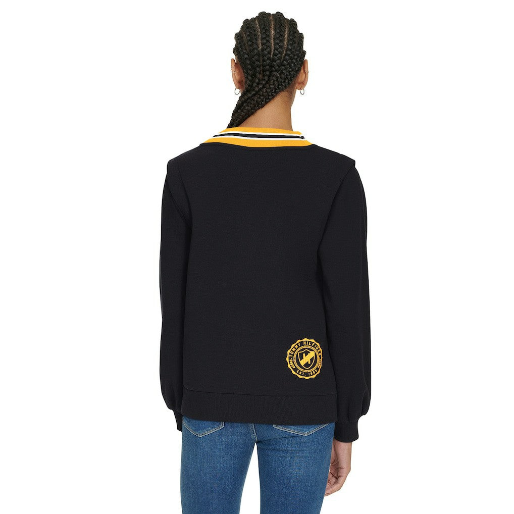 Pittsburgh Steelers Tommy Hilfiger Women's Alice V-Neck Pullover Sweatshirt - Black sale