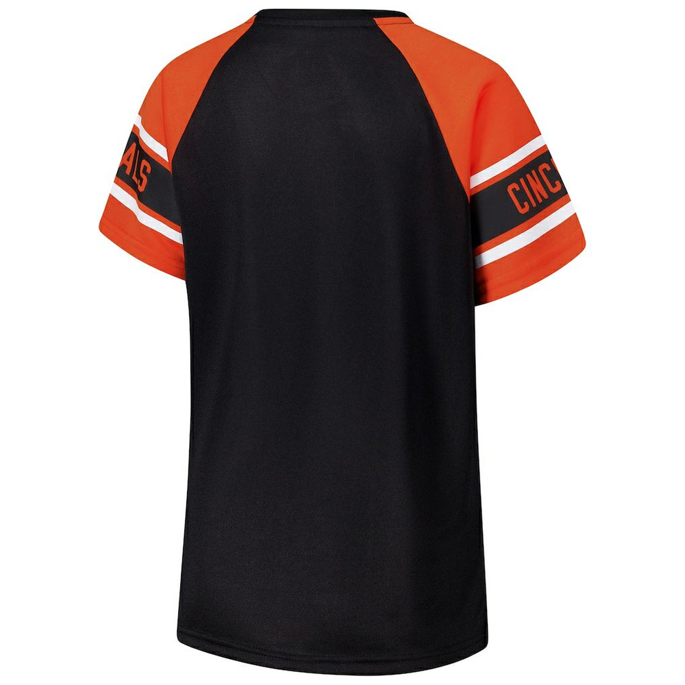 Cincinnati Bengals Starter Women's 1st Rounder Color Block Raglan Top - Black outlet
