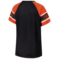 Cincinnati Bengals Starter Women's 1st Rounder Color Block Raglan Top - Black outlet