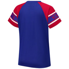 New York Giants Starter Women's 1st Rounder Color Block Raglan Top - Royal for sale