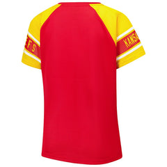 Kansas City Chiefs Starter Women's 1st Rounder Color Block Raglan Top - Red cheap