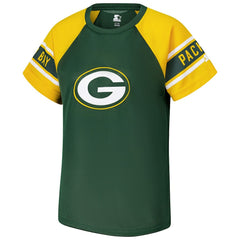 Green Bay Packers Starter Women's 1st Rounder Color Block Raglan Top - Green on sale