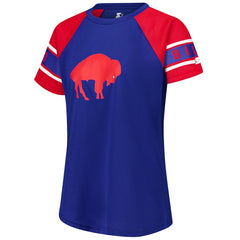Buffalo Bills Starter Women's 1st Rounder Color Block Raglan Top - Royal sale