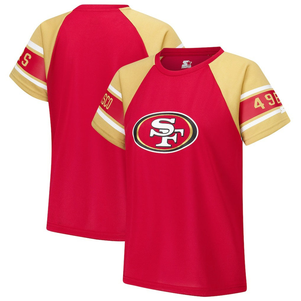 San Francisco 49ers Starter Women's 1st Rounder Color Block Raglan Top - Red online