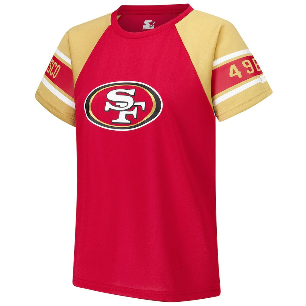 San Francisco 49ers Starter Women's 1st Rounder Color Block Raglan Top - Red online