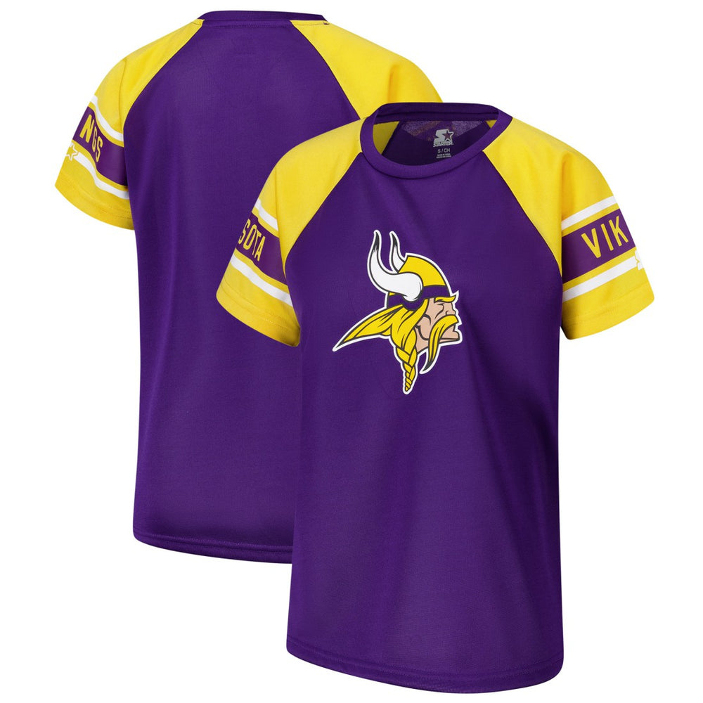 Minnesota Vikings Starter Women's 1st Rounder Color Block Raglan Top - Purple sale