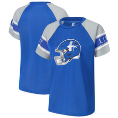 Detroit Lions Starter Women's 1st Rounder Color Block Raglan Top - Blue for sale