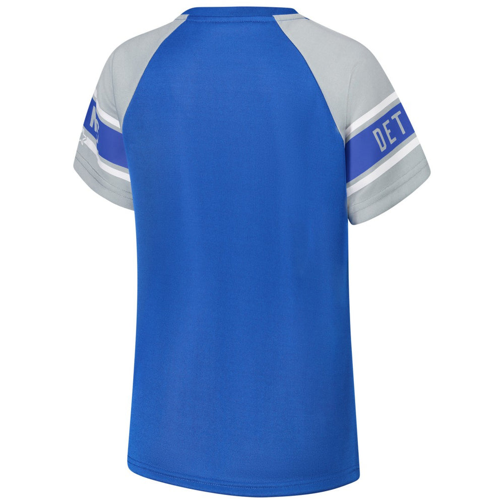 Detroit Lions Starter Women's 1st Rounder Color Block Raglan Top - Blue for sale