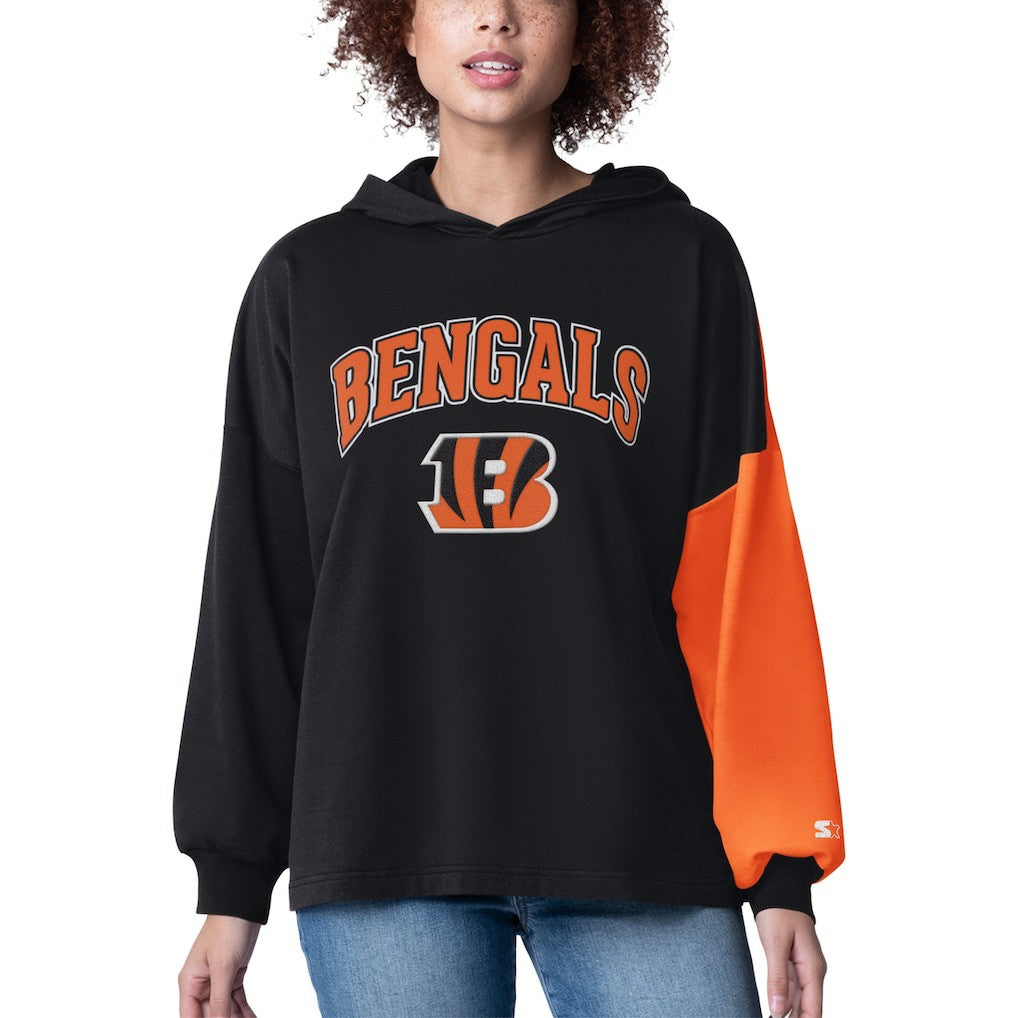 Cincinnati Bengals Starter Women's Power Move Long Sleeve Pullover Hoodie - Black for sale