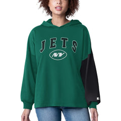New York Jets Starter Women's Power Move Long Sleeve Pullover Hoodie - Green online