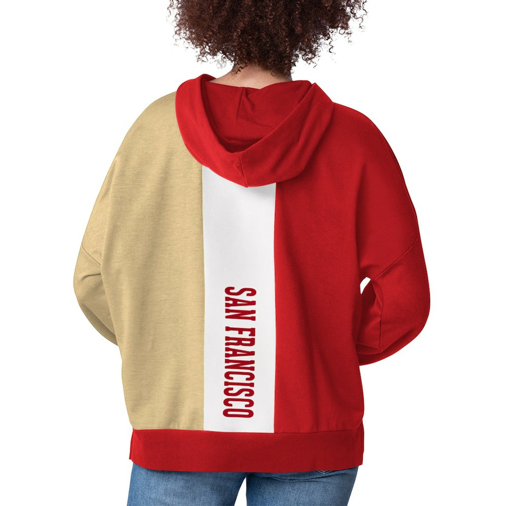 San Francisco 49ers Starter Women's Power Move Long Sleeve Pullover Hoodie - Scarlet sale