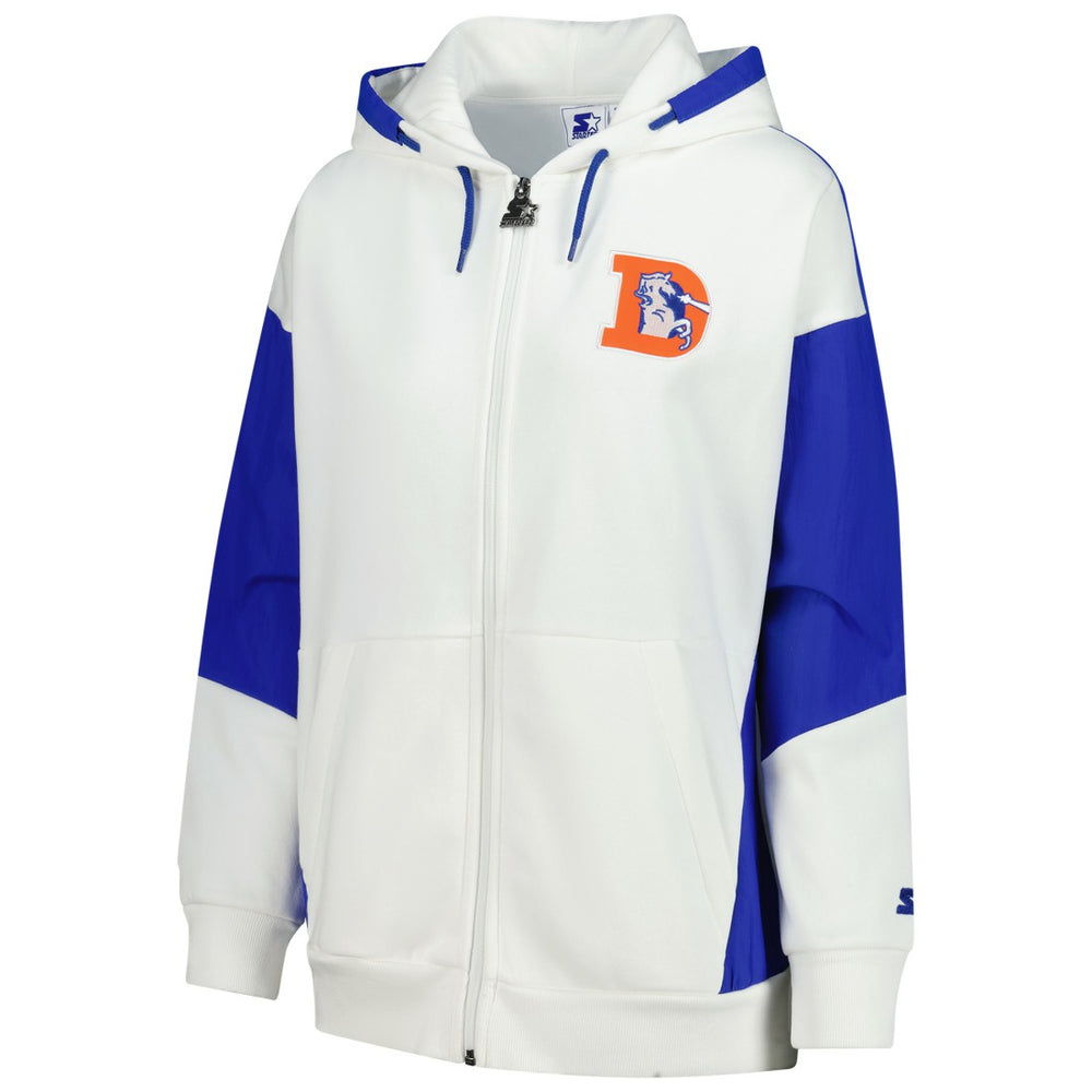 Denver Broncos Starter Women's Scrimmage Full-Zip Hoodie - White discount