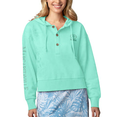 Green Bay Packers Margaritaville Women's Island Dream Solid Pullover Hoodie - Mint online