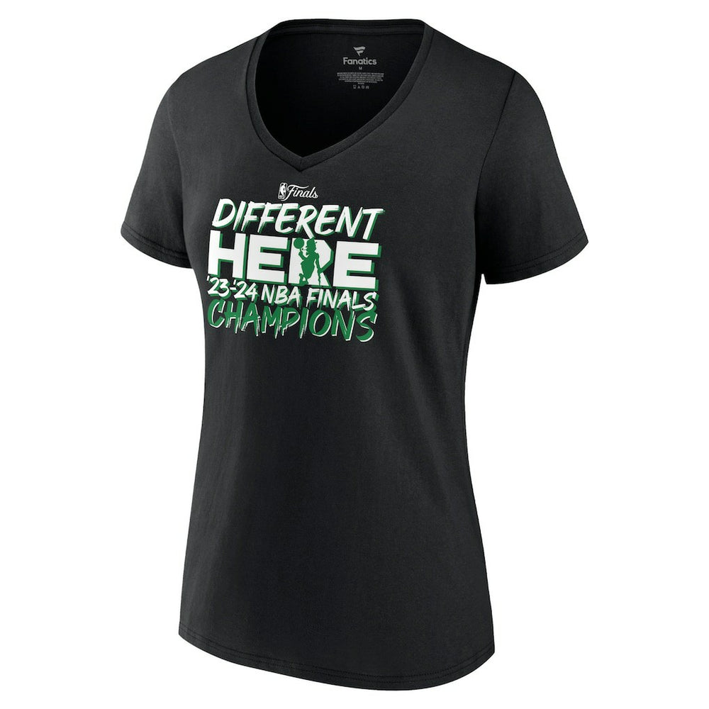 Boston Celtics Women's 2024 NBA Finals Champions Pump Fake Hometown Originals V-Neck T-Shirt - Black | Fanatics shop