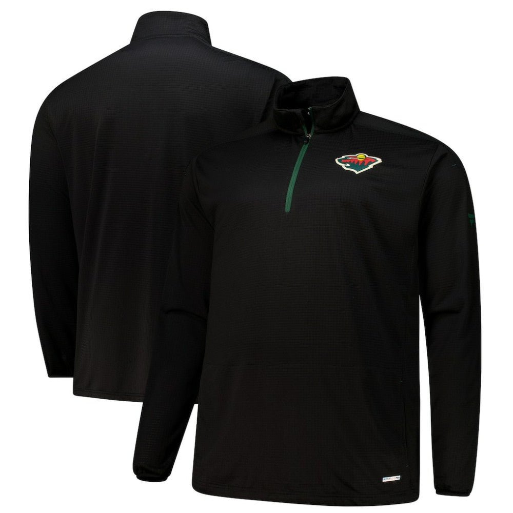 Minnesota Wild Fanatics Big & Tall Authentic Pro Quarter-Zip Top Black