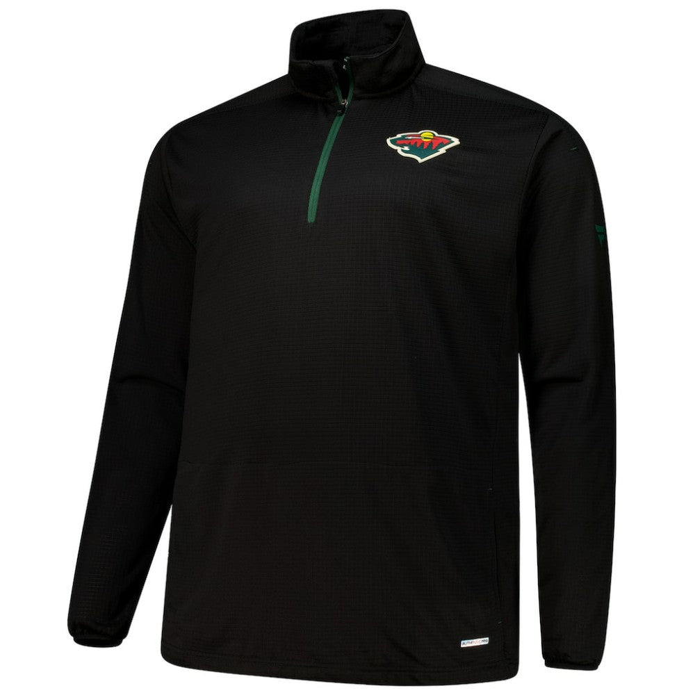 Minnesota Wild Fanatics Big & Tall Authentic Pro Quarter-Zip Top Black