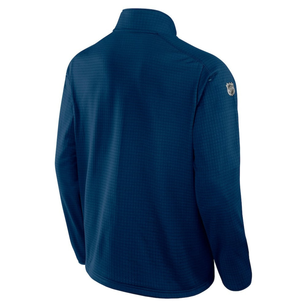 Seattle Kraken Fanatics Big & Tall Authentic Pro Quarter-Zip Top Navy