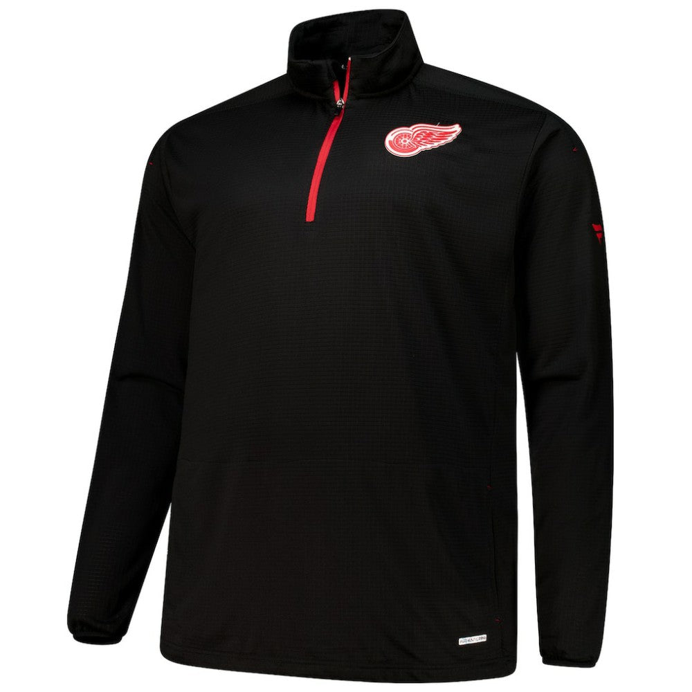 Detroit Red Wings Fanatics Big & Tall Authentic Pro Quarter-Zip Top Black
