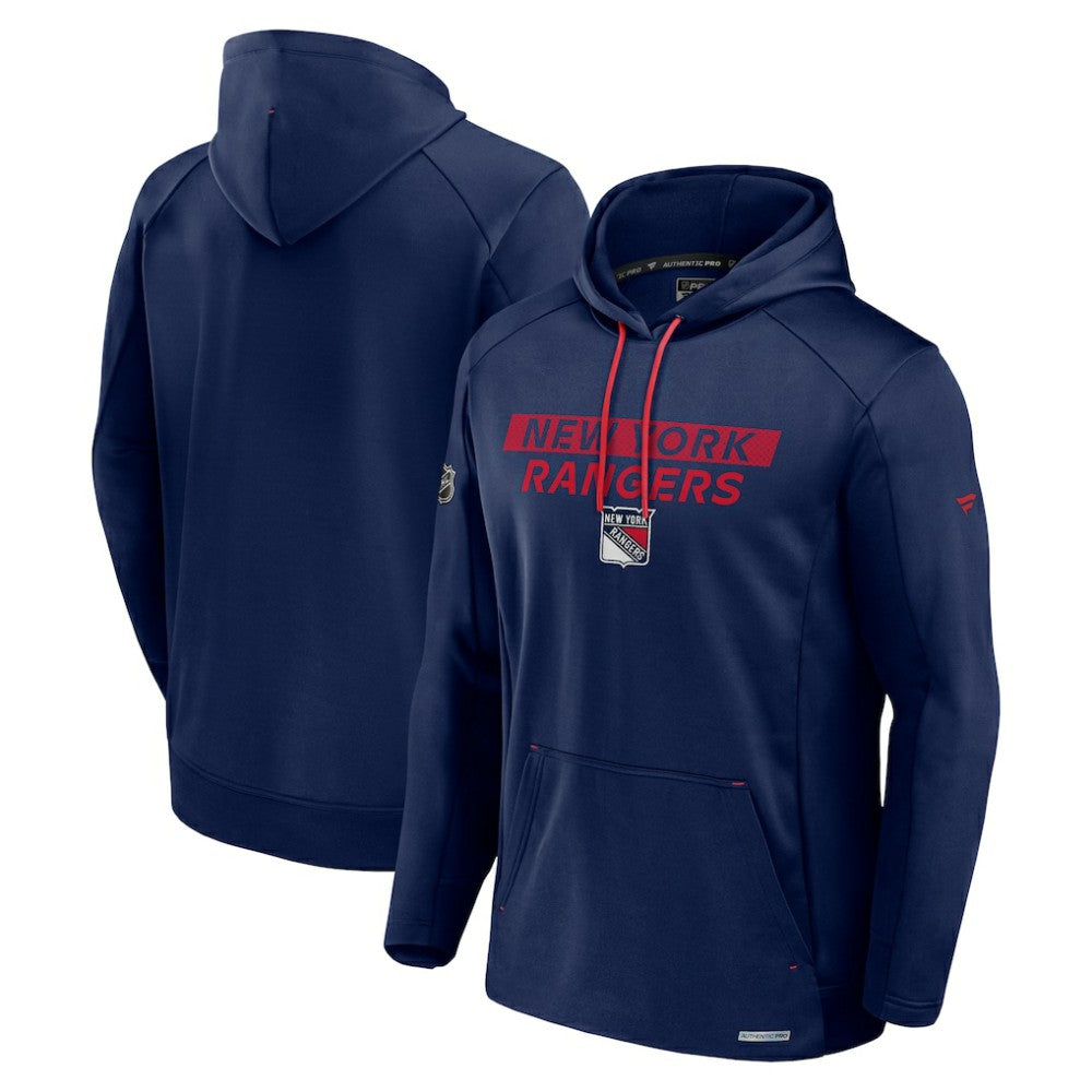 New York Rangers Fanatics Big & Tall Authentic Pro Pullover Hoodie Blue