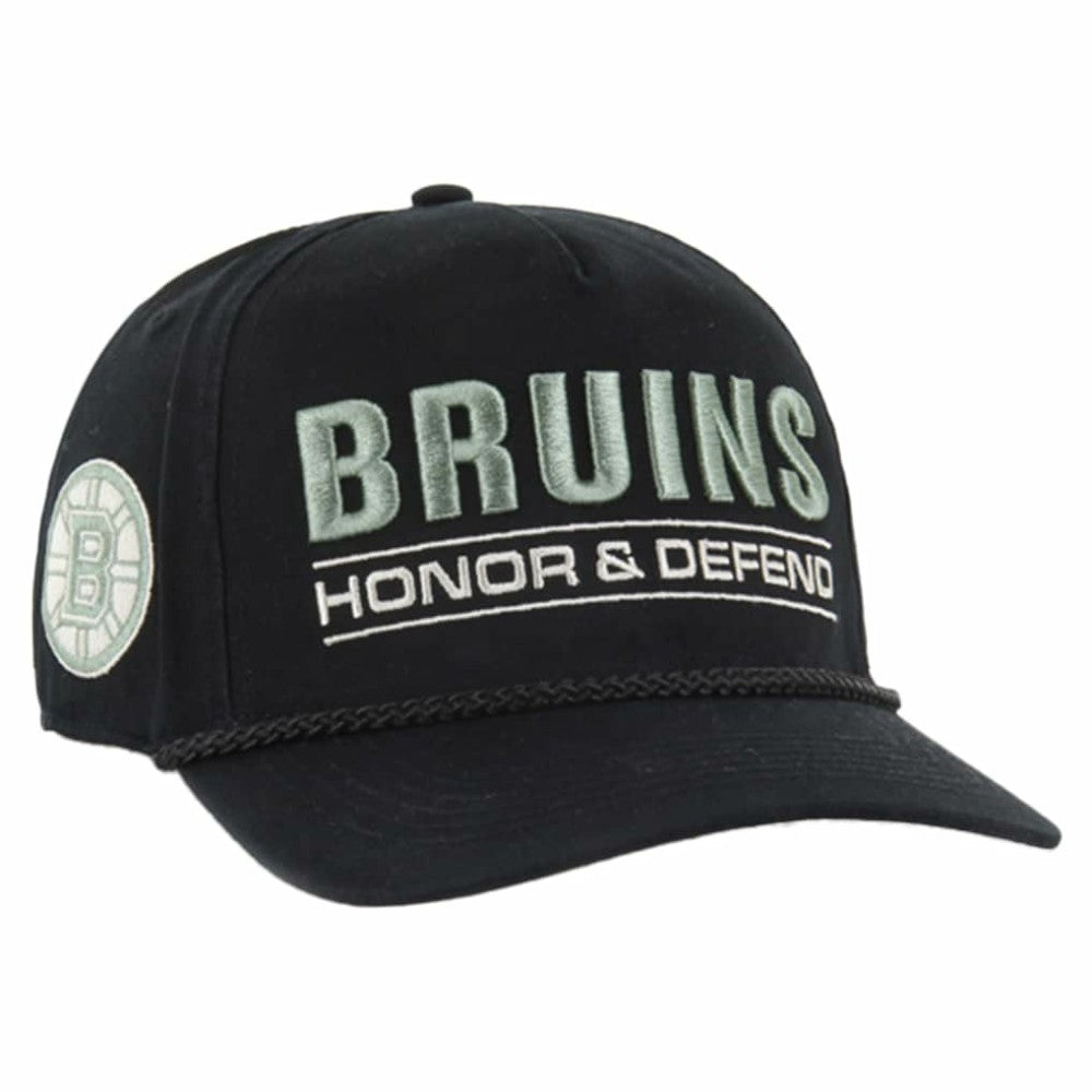 Boston Bruins '47 OHT Military Appreciation Homeland Honor and Defend Hitch Adjustable Hat Black