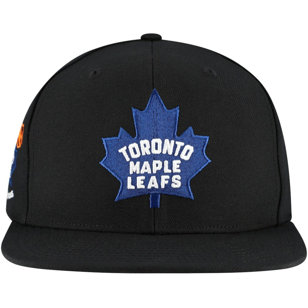 Toronto Maple Leafs Mitchell & Ness Core Top Spot Snapback Hat Black